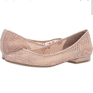 New Betsey Johnson Lace slip on pointed toe Women's flats in Cream shoes